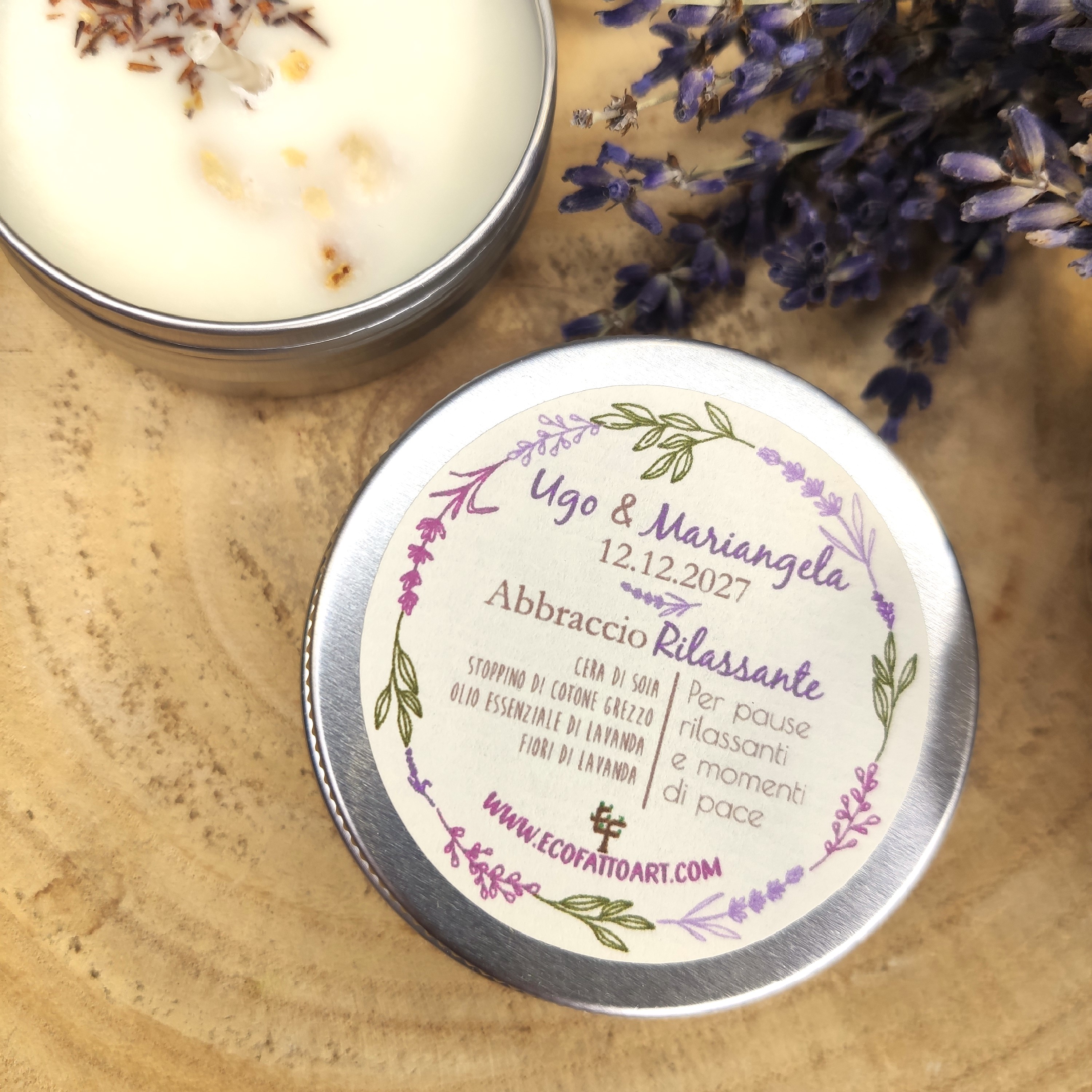 Candela Profumata Vaniglia E Lavanda 283g, Con Messaggio 'Difference Maker' Per Donna
