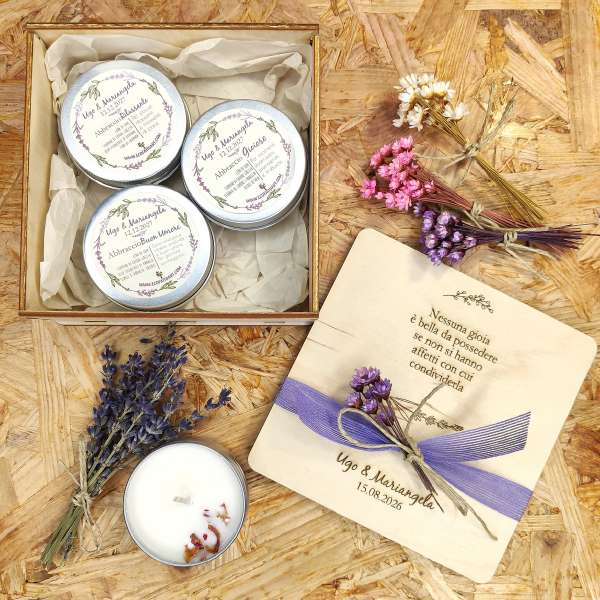 Scrigno di legno con saponi artigianali profumati bio  b Candle With Love  b   b linea Lavanda Lovers  b