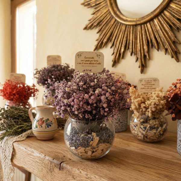 Centro tavola profumato  b con fiori stabilizzati  b   b LAVANDA DREAM  b