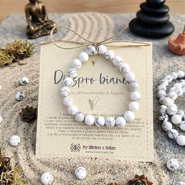 Bracciale con DIASPRO BIANCO PACE E FIDUCIA